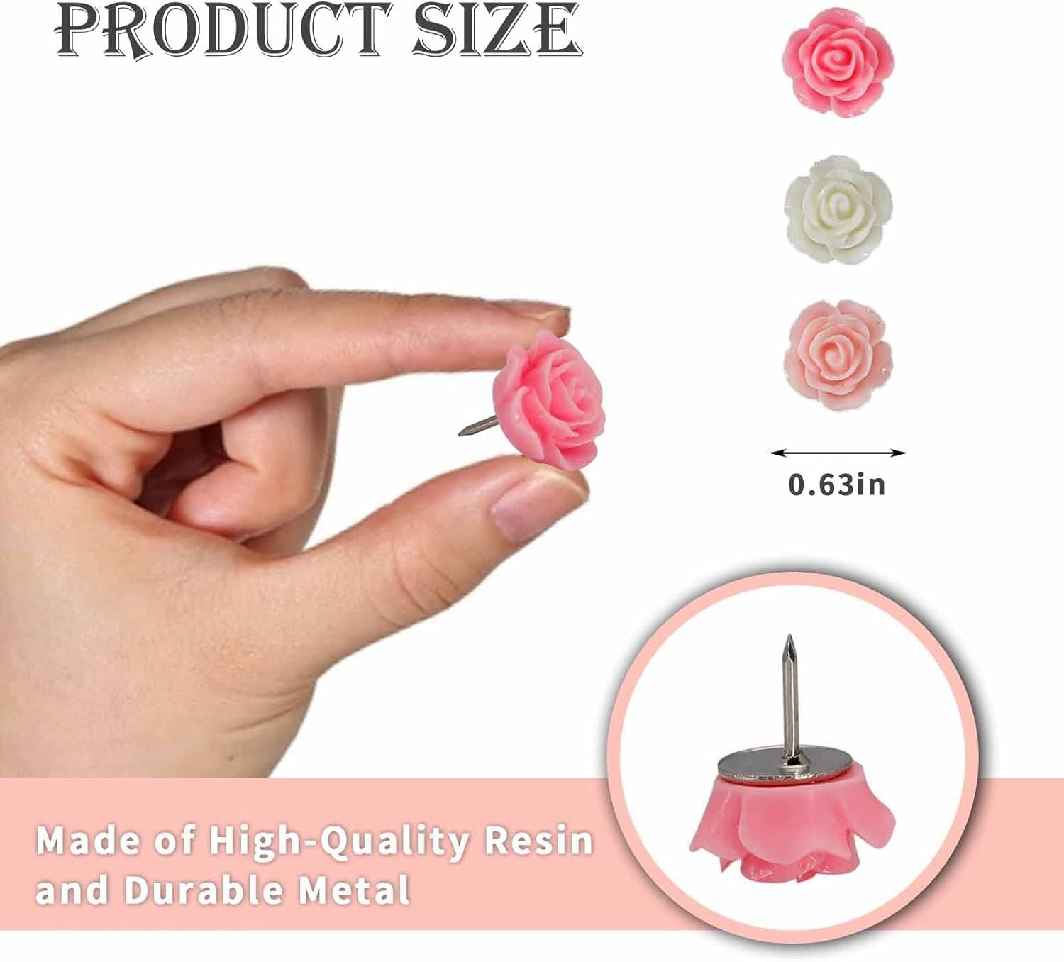 Push Pins for Cork Board - Cuttte 120pcs Decorative Push Pins with Case, Cute Thumb Tacks and Pushpins for Bulletin Board, 3 Colors Flower Pushpins