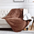 Waterproof Blanket for Bed Couch Sofa, Soft Liquid Pee Proof Pet Blanket for Dog Puppy Cat, Reversible Sherpa Fleece Furniture Protector (Brown, 47x40 inches)