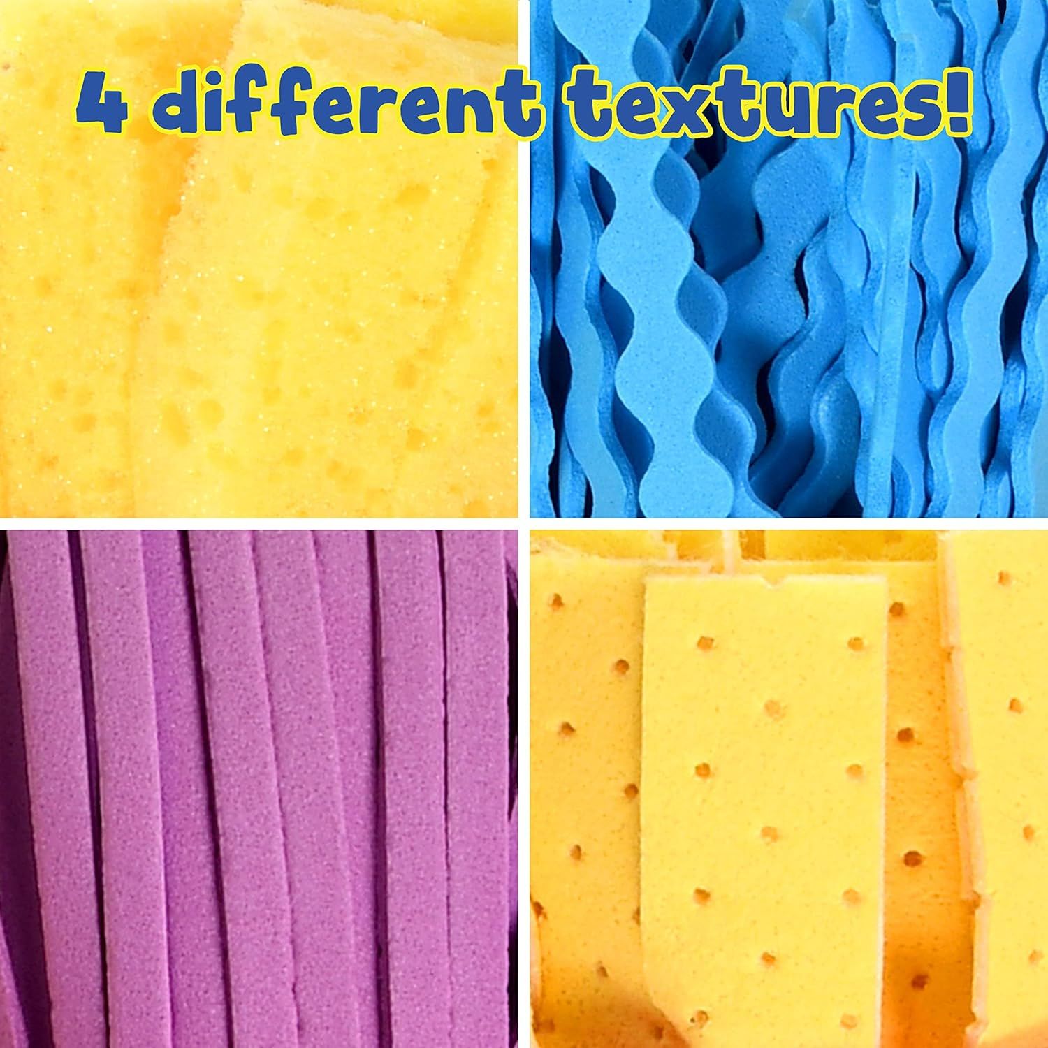 2 Set extured Art Tools - Set of 4 - Jumbo Paint Brushes for Toddlers and Kids  - DIY Patterns and Effects, Plastic, Multicolor
