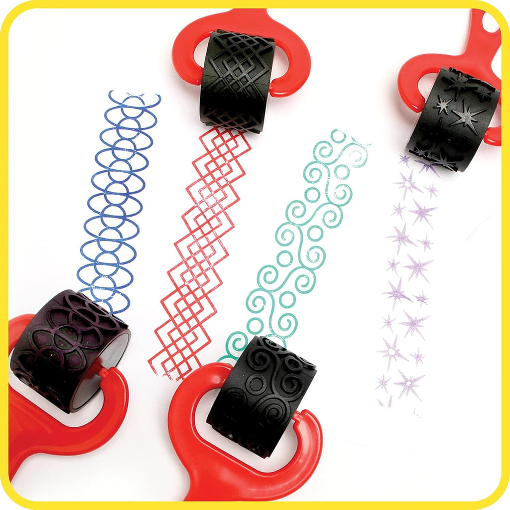 Paint and Dough Explorers - Set 2 - Set of 4 - Sturdy, Chunky Texture Rollers for Kids and DIY - Art Tools for Pottery, Posters and Dough