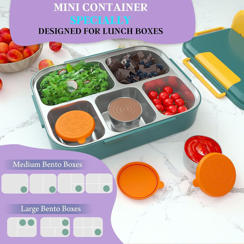 12x1.6 Oz Salad Dressing Containers With Lids, Small Leakproof Reusable Stainless Steel Salad Dressing Container To Go For Lunch Boxes,Sauce containers, Picnics,Travel Meal Prep And Kitchen Storage.