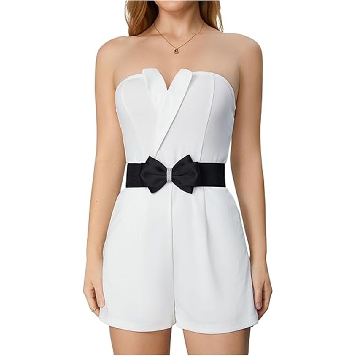 Women's Rhinestone Bow Elastic Wide Belts Stretchy Waist Buckle Belt Women's Circle Rhinestone Elastic Bow Belt Wide Stretch Belts Ladies Waist Accessories for Dress