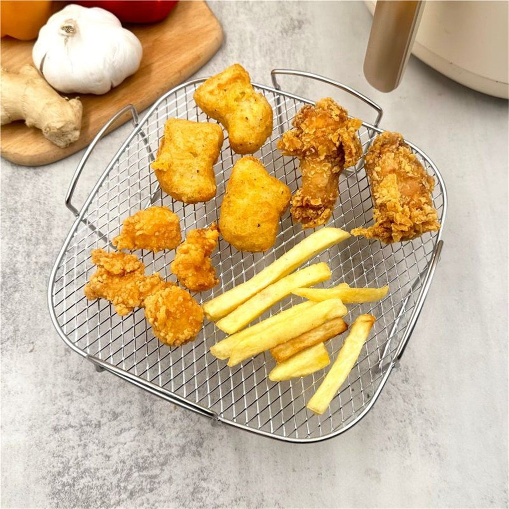 8 Inch Square Air Fryer Rack, Stainless Steel Dehydrator Rack, Square Air Fryer Accessories Stainless Steel Cooking Dehydrator Rack Toast Rack, Air Fryer Accessories,