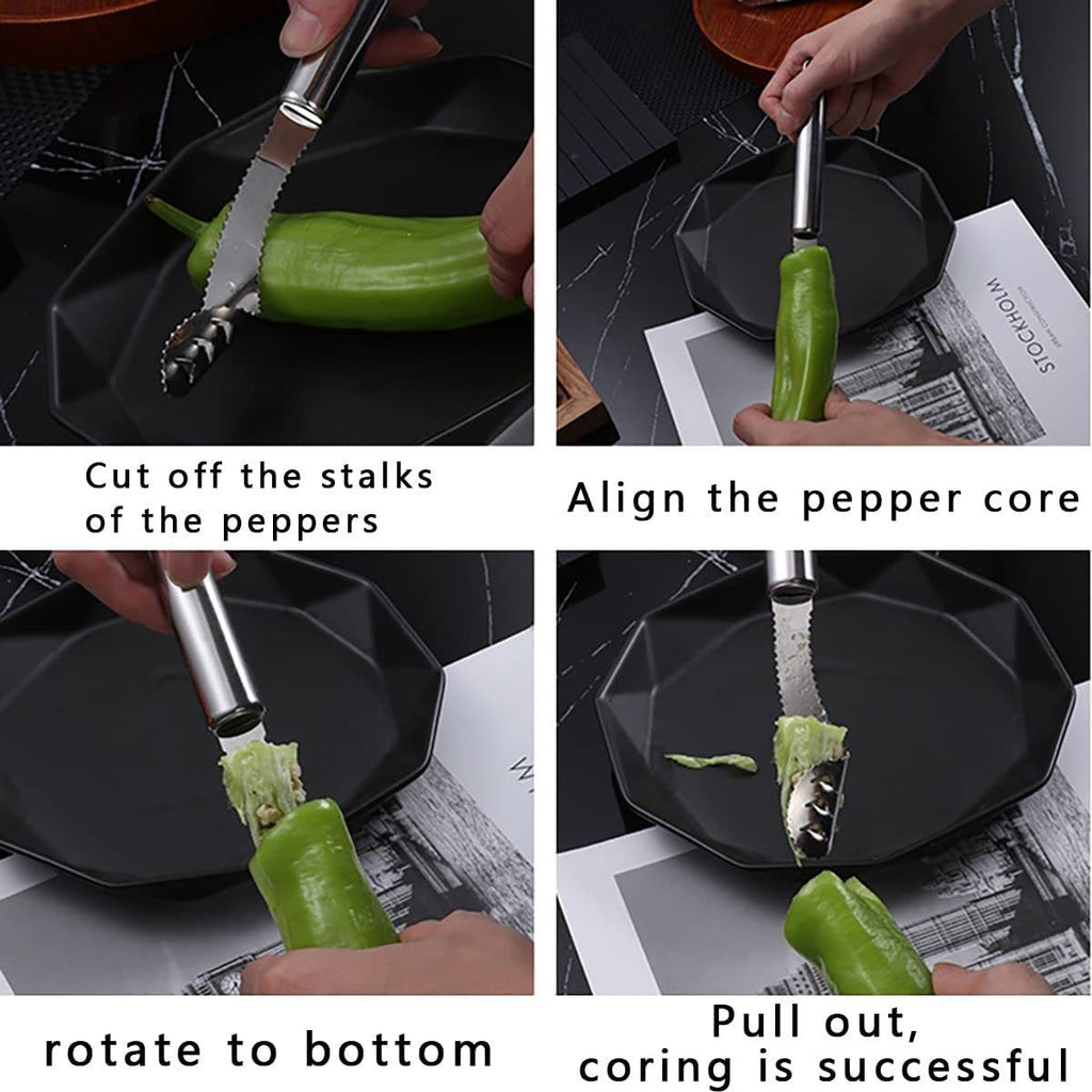 2pcs Popper Holder for Grill with Corer -18 Hole Pepper Rack and Tray with Core Tool - Perfect Popper Griller & Cooker - Dishwasher & Oven Safe pepper corer tool
