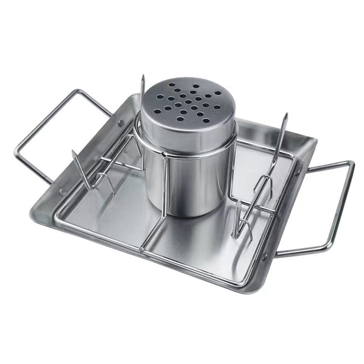 Vertical Beer Can Chicken Roaster Rack - Stainless Steel - Includes Rack, Canister, Drip Pan For Juicy and Flavorful Chicken on Grill and Oven - Dishwasher Safe