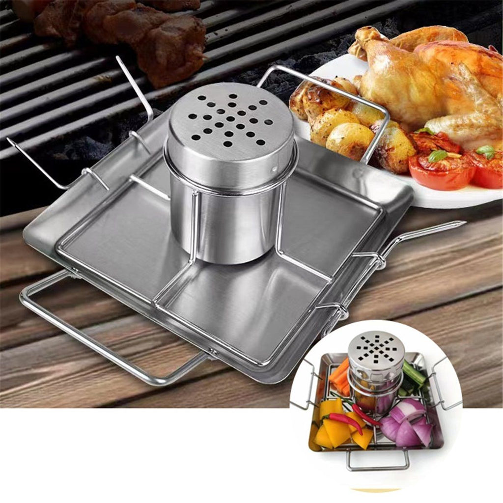 Vertical Beer Can Chicken Roaster Rack - Stainless Steel - Includes Rack, Canister, Drip Pan For Juicy and Flavorful Chicken on Grill and Oven - Dishwasher Safe