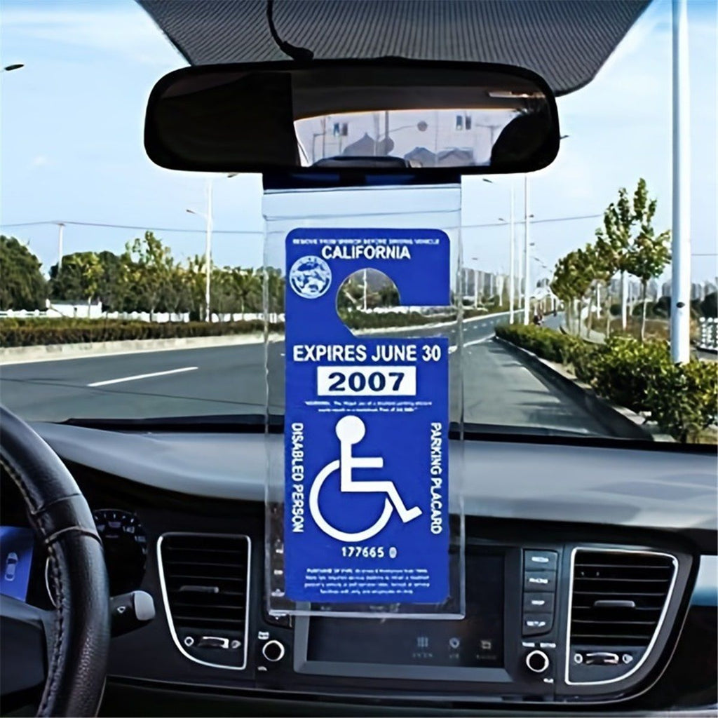 Handicap Parking Placard Holder, Ultra Transparent Disabled Permit Protective Cover with Large Hanger  (Set of 10)（Excluding cards）