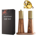 Gold Salt Shaker and Pepper Grinder Set,Stainless Steel Manual Salt Shaker and Pepper Mill,Adjustable Thickness,Suitable For Kitchen,Barbecue,Picnic,2 Packs