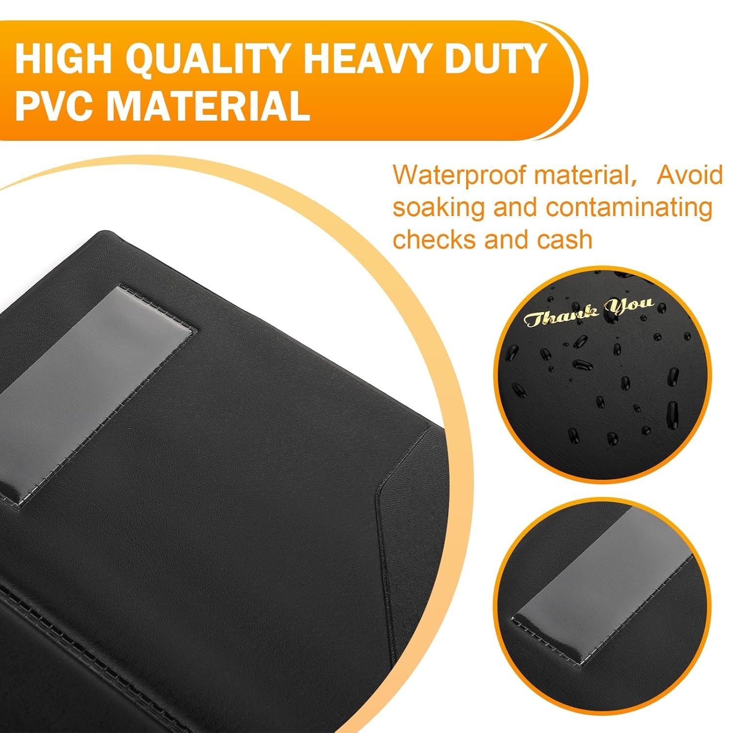 Professional Check Presenters for Restaurants - Black Server Checkbooks with Thank You Imprint for Smooth Payment Transactions, Restaurant Payment Book, and Foldable Tray Holders - 10 Pack