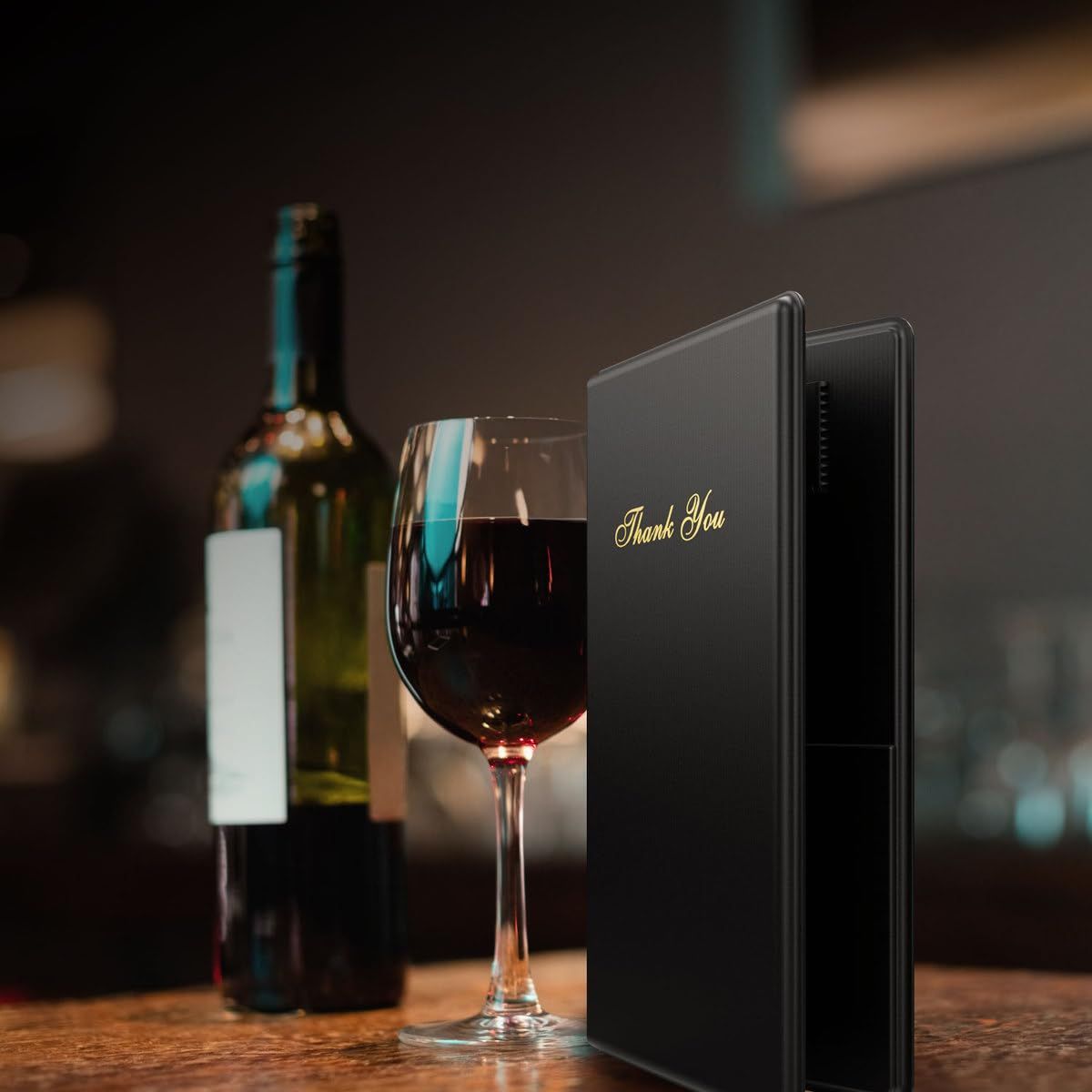 Professional Check Presenters for Restaurants - Black Server Checkbooks with Thank You Imprint for Smooth Payment Transactions, Restaurant Payment Book, and Foldable Tray Holders - 10 Pack