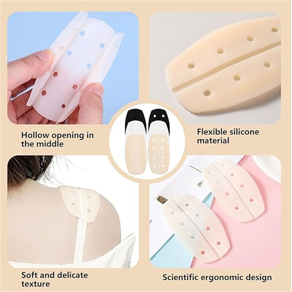 Women's Soft Silicone Bra Strap Cushions Holder Non-slip Shoulder Protectors Pads 60pcs/30 pairs（3 colors）