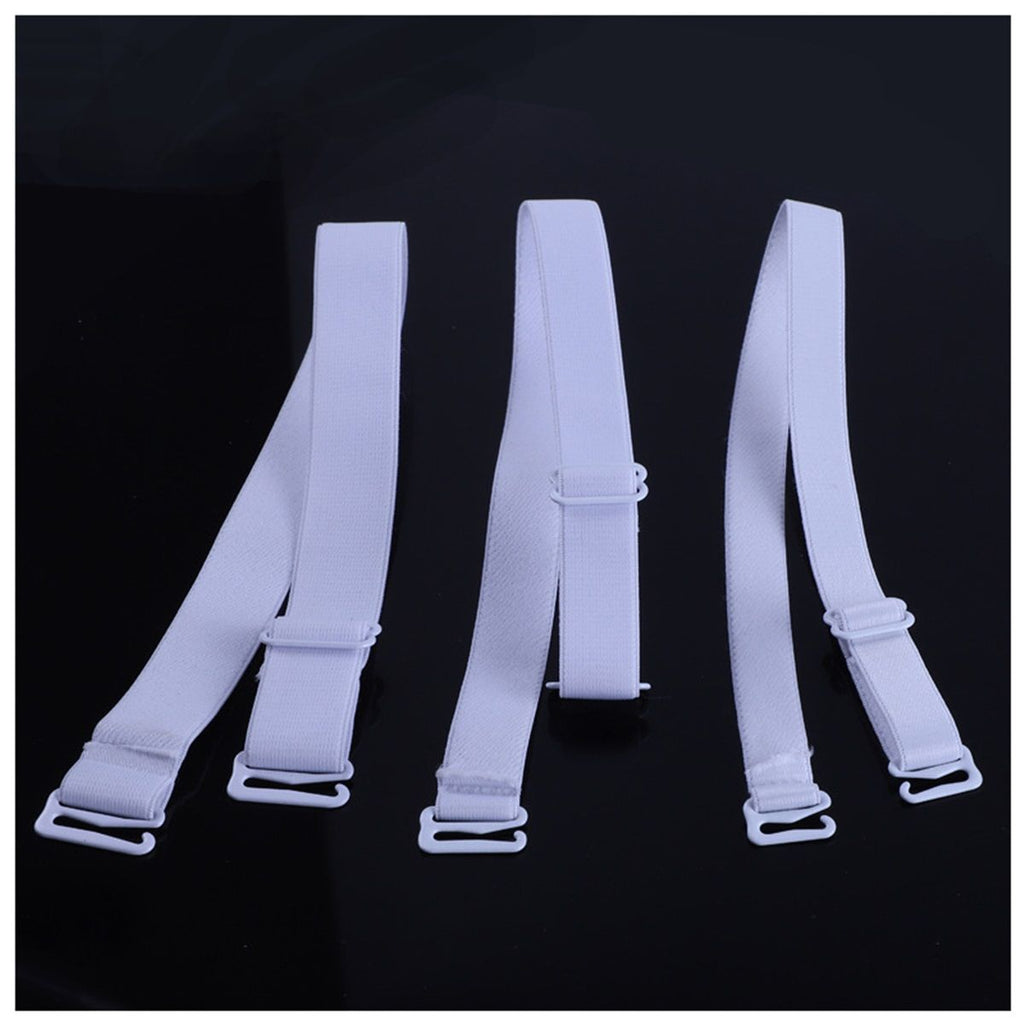 30 Pairs Bra Strap Replacement Elastic Adjustable Removable Multi Color（Black+White+Skin tone）Bra Straps Holder Racer Back Conceal Bra Straps Non-slip Elastic Cleavage Control,