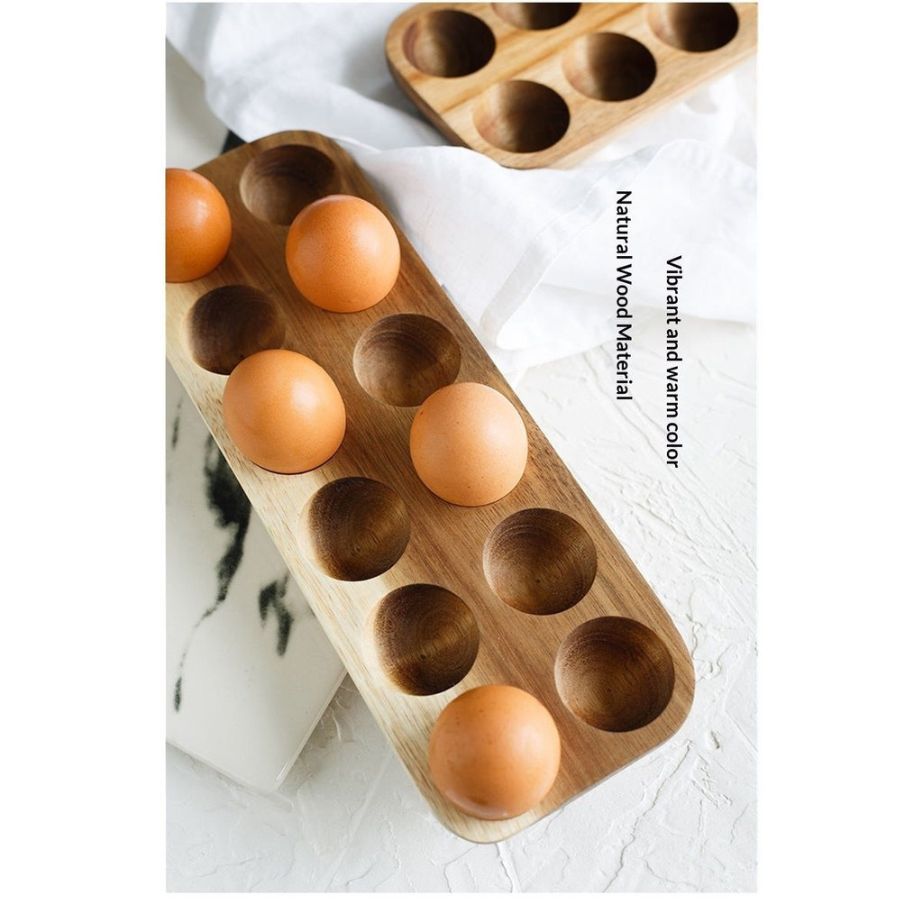 Egg Tray - Rustic Wooden Egg Holder For Eggs Usable in Kitchen Refrigerator, or Countertop for Display or Storage - Easy to Clean… (12 Eggs)