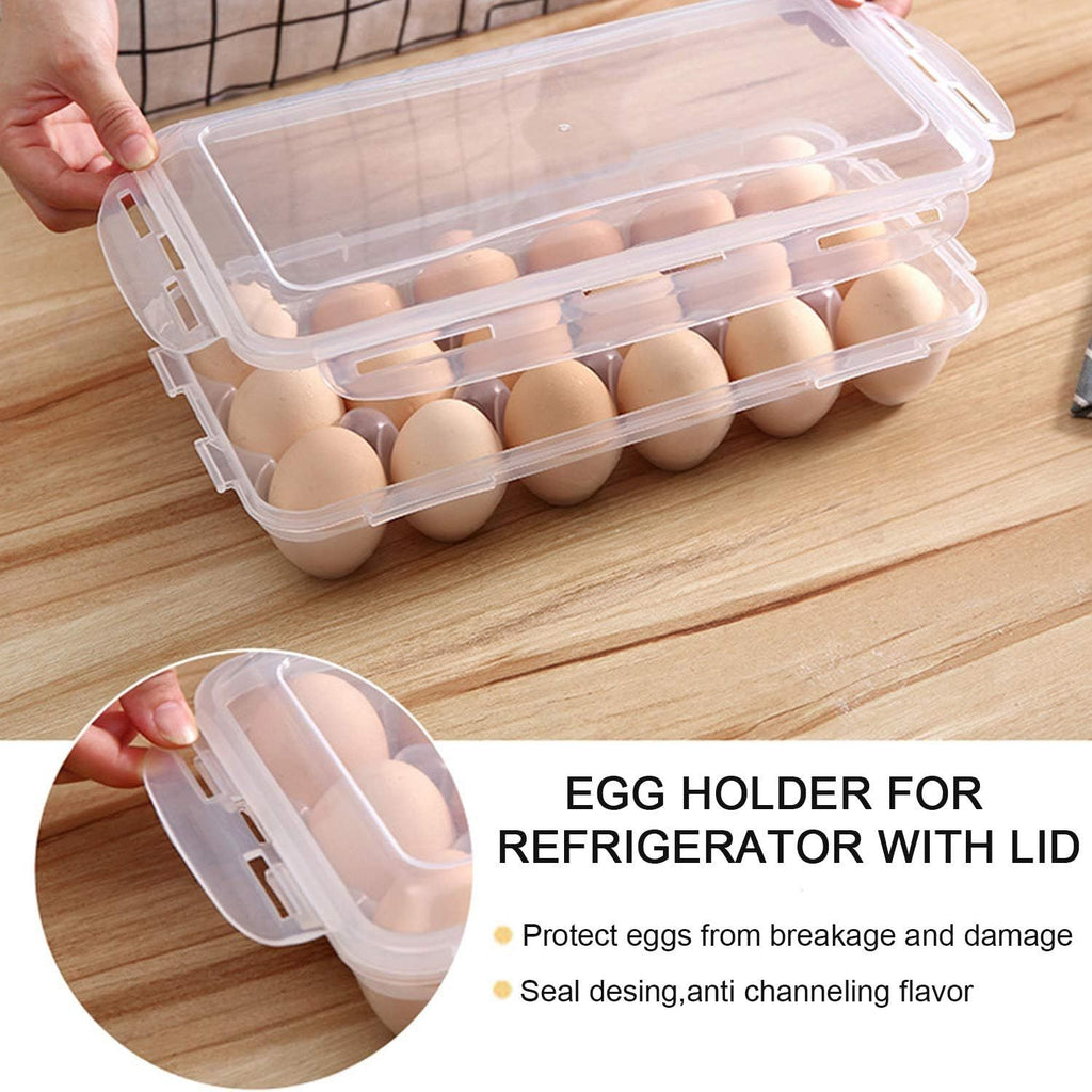 2 Pack Covered Egg Holders For Refrigerator, Plastic Storage Container/ Deviled Egg Tray Carrier with Lid Fits (Can hold 36 eggs)
Only tray