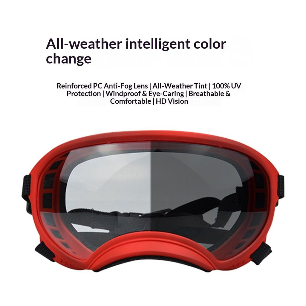 Dog Sunglasses Medium Breed, Dog Goggles UV Protection, Cycling Eye Protection for Large Dogs, Outdoors Breathable Windproof Dustproof Anti-Fog, Adjustable Straps, Cool Orange