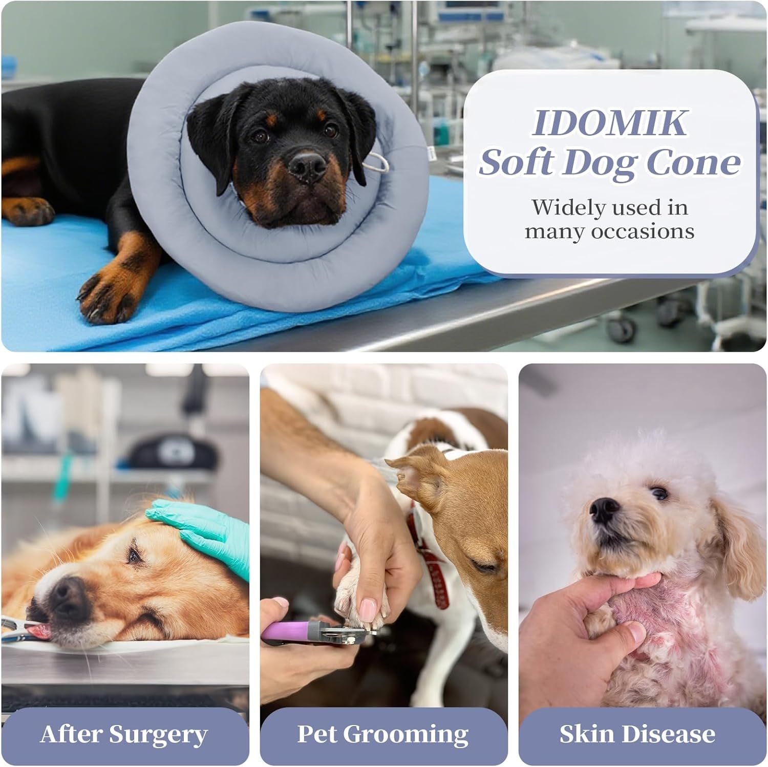 Soft Dog Cone Alternative for Small Dogs, Cats & Medium Dogs - Comfortable, Adjustable  Collar for Recovery