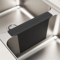Sink Saddle, Kitchen Sink Mat, Divider Protector Mat, No Odor, Super Soft, No Stains, 2pcs （grey+black）