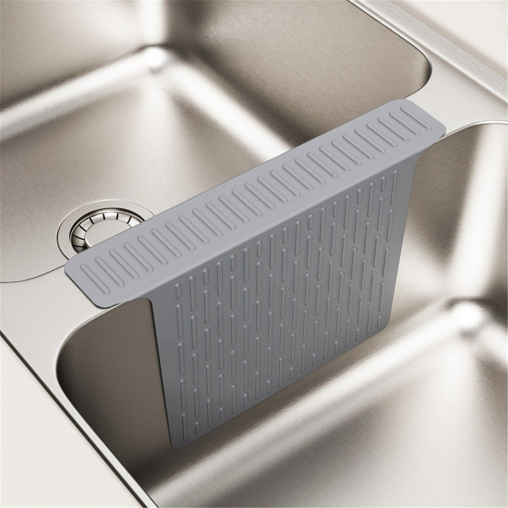 Sink Saddle, Kitchen Sink Mat, Divider Protector Mat, No Odor, Super Soft, No Stains, 2pcs （grey+black）