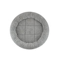 Enjoying Plush Cat Bed Mat Diameter 19.7" Round Pad with Pillow Around for Cats Dogs Relying/Curling Sleep Warm Dog Cushion for Crates, Antiskid Bottom, Large, Gray