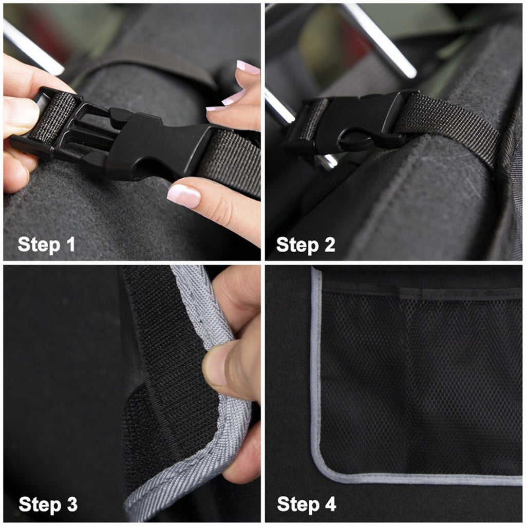 Trunk Hanging Organizer, Backseat Bag, Car Interior Accessories with 4 Pockets & 2 Mesh Pouches for Groceries, Will Provide More Storage Trunk Space for SUV, Jeep, MPVs