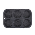 Hamburger Bun Mold, Hamburger Bun Pans for Baking, Burger Bun Pans Nonstick & Heat Resistant,Burger Buns pan, Silicone Homemade Hamburger Bread Mold,6 Cavity Silicone Pans Easy to Release