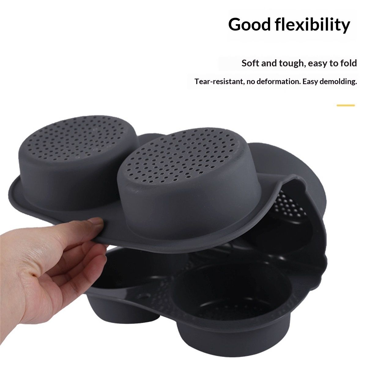 Hamburger Bun Mold, Hamburger Bun Pans for Baking, Burger Bun Pans Nonstick & Heat Resistant,Burger Buns pan, Silicone Homemade Hamburger Bread Mold,6 Cavity Silicone Pans Easy to Release