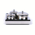 3 Pieces Nail Art Equipment Cup Bowls Stainless Steel Acrylic Liquid Powder Cup Stainless Steel Nail Powder Holder Container with Lids for Nail Art Tools