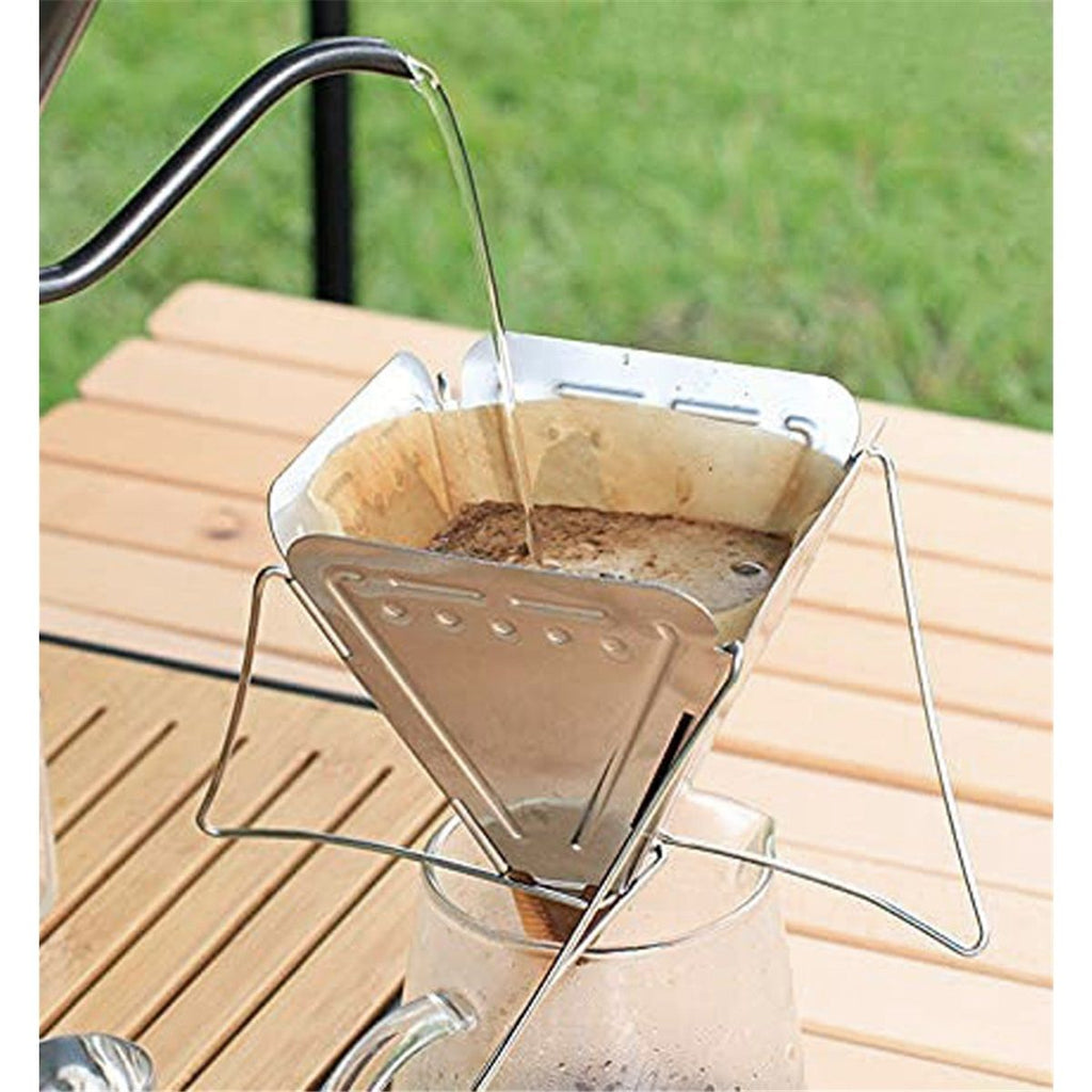 Stainless Steel Pour-Over Collapsible Coffee Drip, Durable, Portable, Easily Foldable, Camping, Backpacking