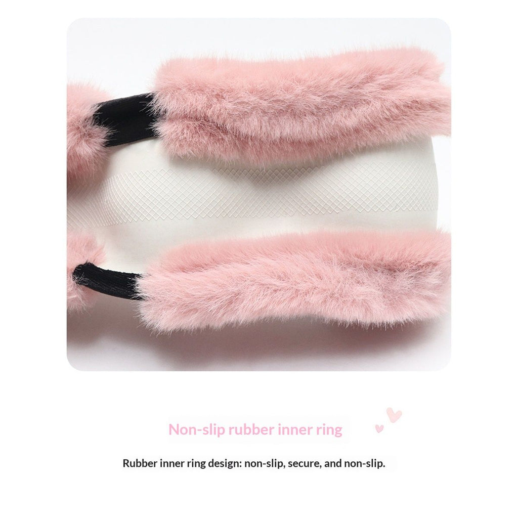 Fluffy Microfiber Plush Steering Wheel Cover with Bling Bling Crystal Rhinestones for Winter Warm, Universal 15 inch Fuzzy Steering Wheel Cover,pink