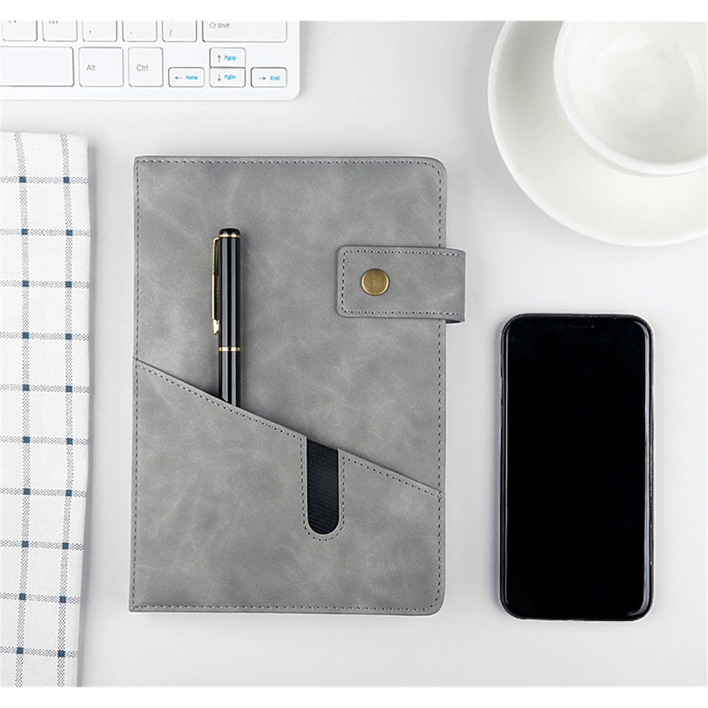 Grey A5 Lined Leather Journal Notebook for Men Women,5.9" X 8.4" Personalized Hardcover Journal 200 Pages 80 Gsm Thick Ruled Paper Daily Diary for Travel,Business,Work,Writing