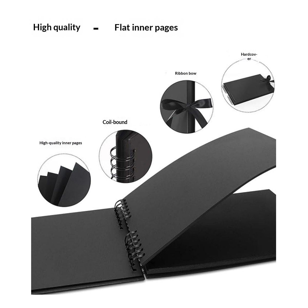 80 Pages Scrapbook Album with  Metallic Markers,Craft Paper Photo Album for Wedding and Anniversary, Family DIY Scrapbook Accessories with Scrapbooking Stickers Corners(Black)…