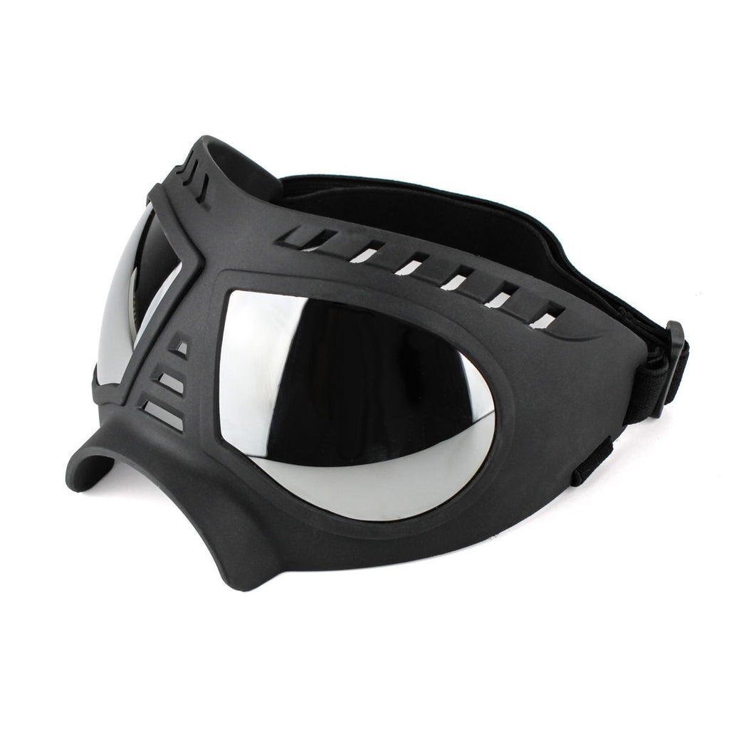 Large Dog Goggles, Windproof Snowproof Anti-UV Dog Sunglasses for Medium to Large Breed Eye Protection, Soft Frame with Adjustable Straps, Black