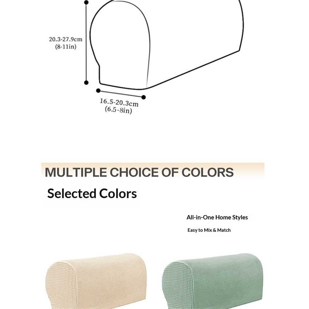 Stretch Armrest Covers, Spandex Arm Covers for Chairs Couch Sofa, Armchair Slipcovers for Recliner Sofa - 2PCS