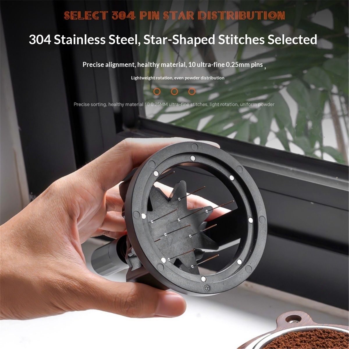58mm  Tool ，Espresso Stirrer Distribution Tool, 58mm,Adjustable Height,with Magnetic Suction Detachable Coffee Powder Stirrer