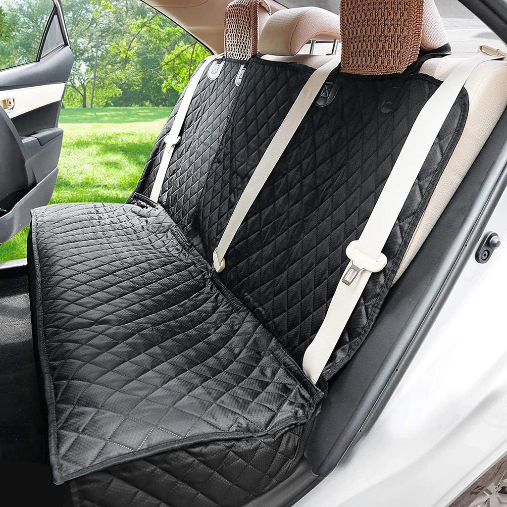 Active Pets Black Car Rear Seat Cover for Dogs, Durable Waterproof & Scratch Resistant Vehicle Backseat Protector, Nonslip Dog Accessory & Pet Protection for Back Seats, Machine Washable