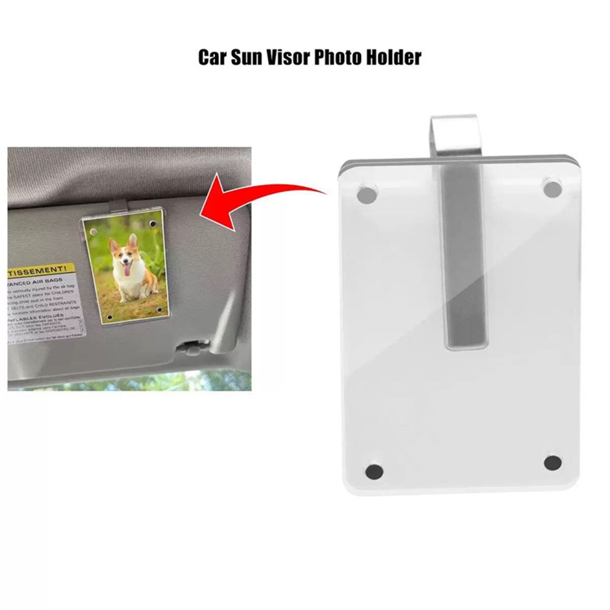 8Pcs Car Picture Holder, Magnetic Acrylic Visor Photo Clip & Photo Frame for car - Romantic Valentine's Day Gifts for Him Her, Boyfriend, Girlfriend, Personalized Car Decor Accessories