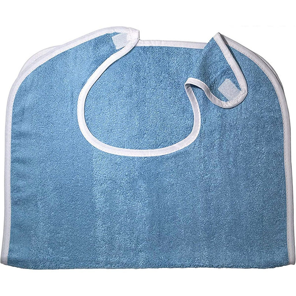2pcs Adult Bibs - Waterproof Apron Set for Men, Women for Eating with Adjustable Strap - Washable Reusable Large Terry Cloth