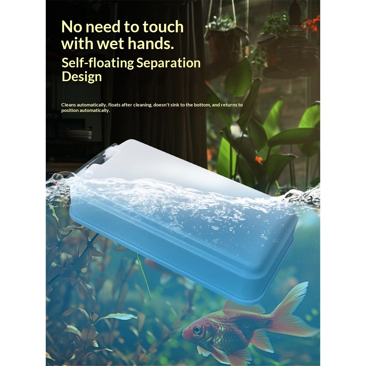 Aquarium Magnetic Glass Cleaner, Fish Tank Algae Scraper Brush Cleaning Tool Thickness Glass, Floating Scrubber Brush Cleaner for Acrylic,  Large