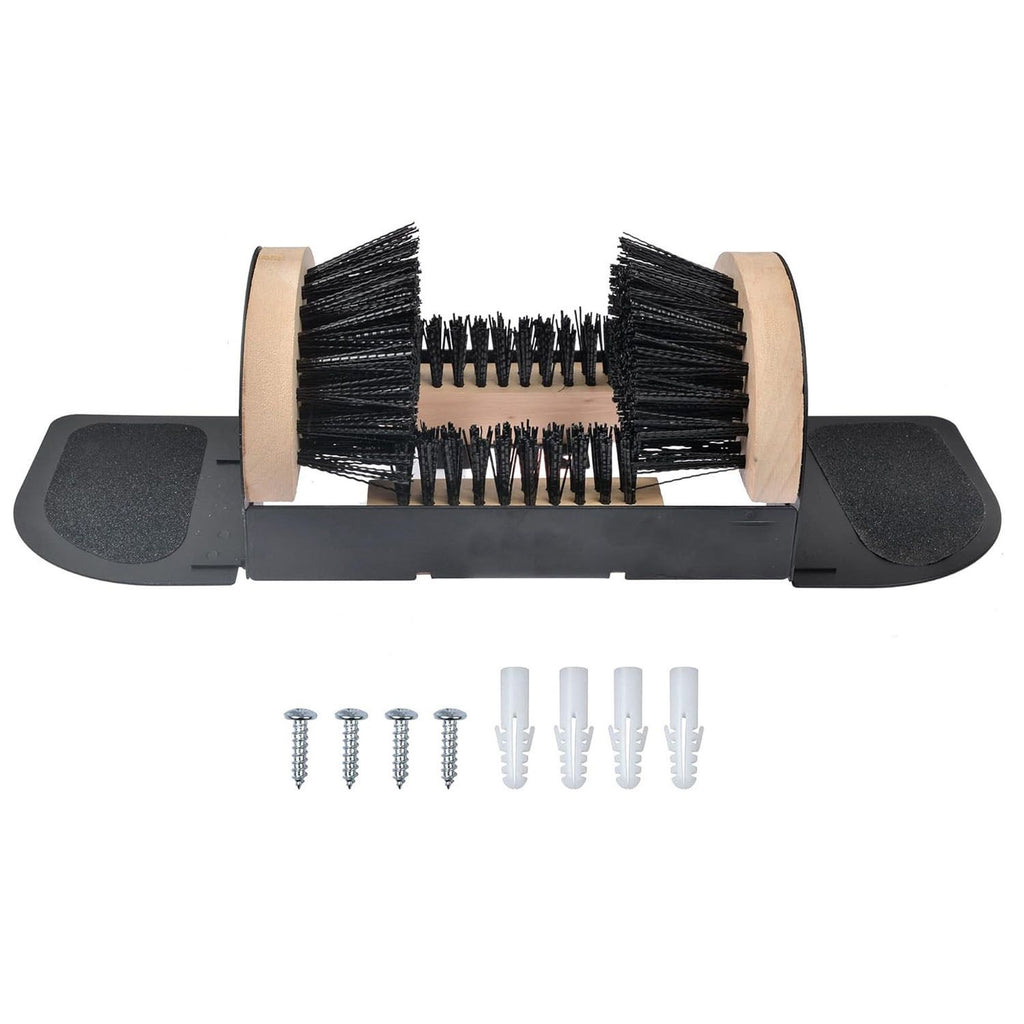 Jobsite Boot Scrubber - Outdoor Shoe Scraper Cleaner Brush - Extra Wide Boot and Shoe Brush Cleaner Scraper for Outdoor Mud with Folding Sides by Trademark Innovations