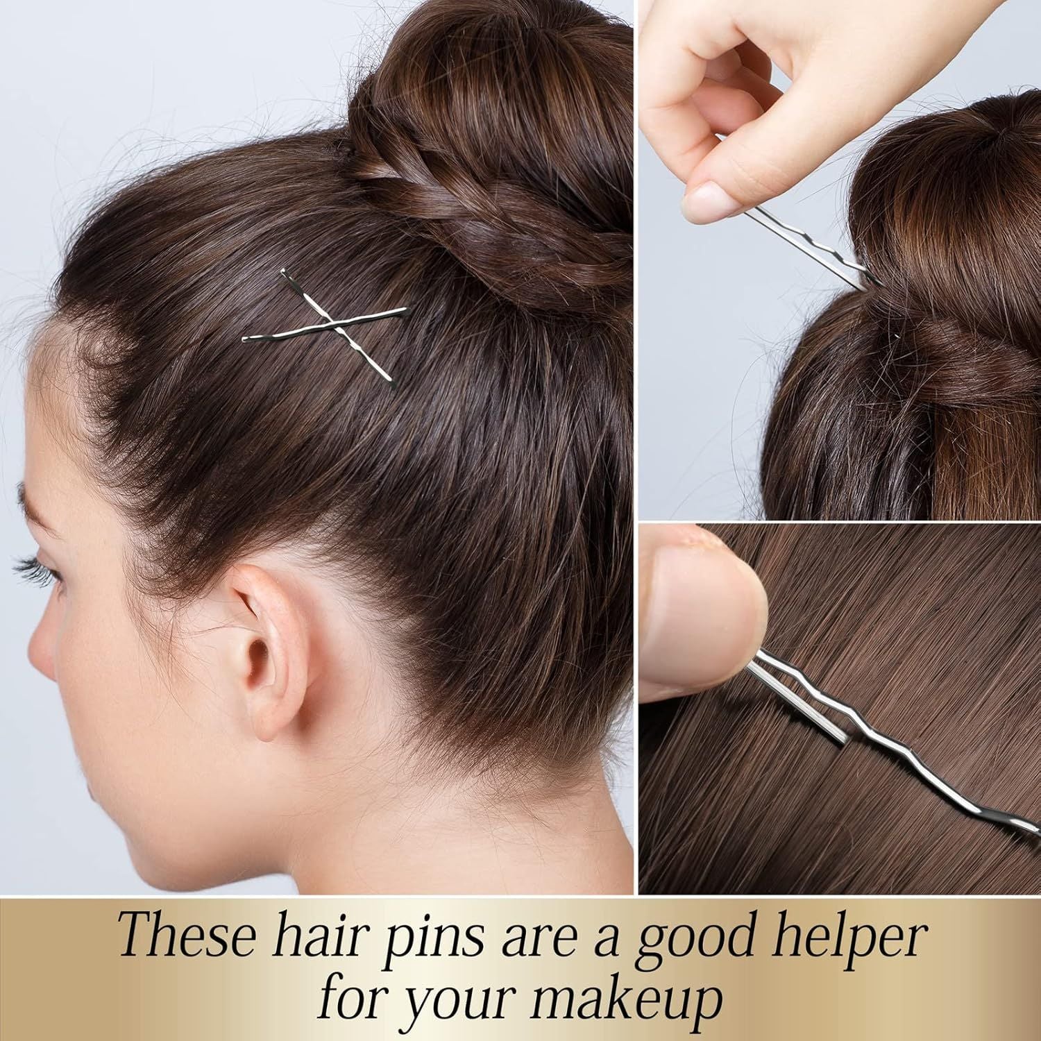 600PCS 2.16Inches Hair Pins Kit Secure Hold Bobby Pins Clips for Women Girls and Hairdressing Salon With Clear Storage Box(Black)