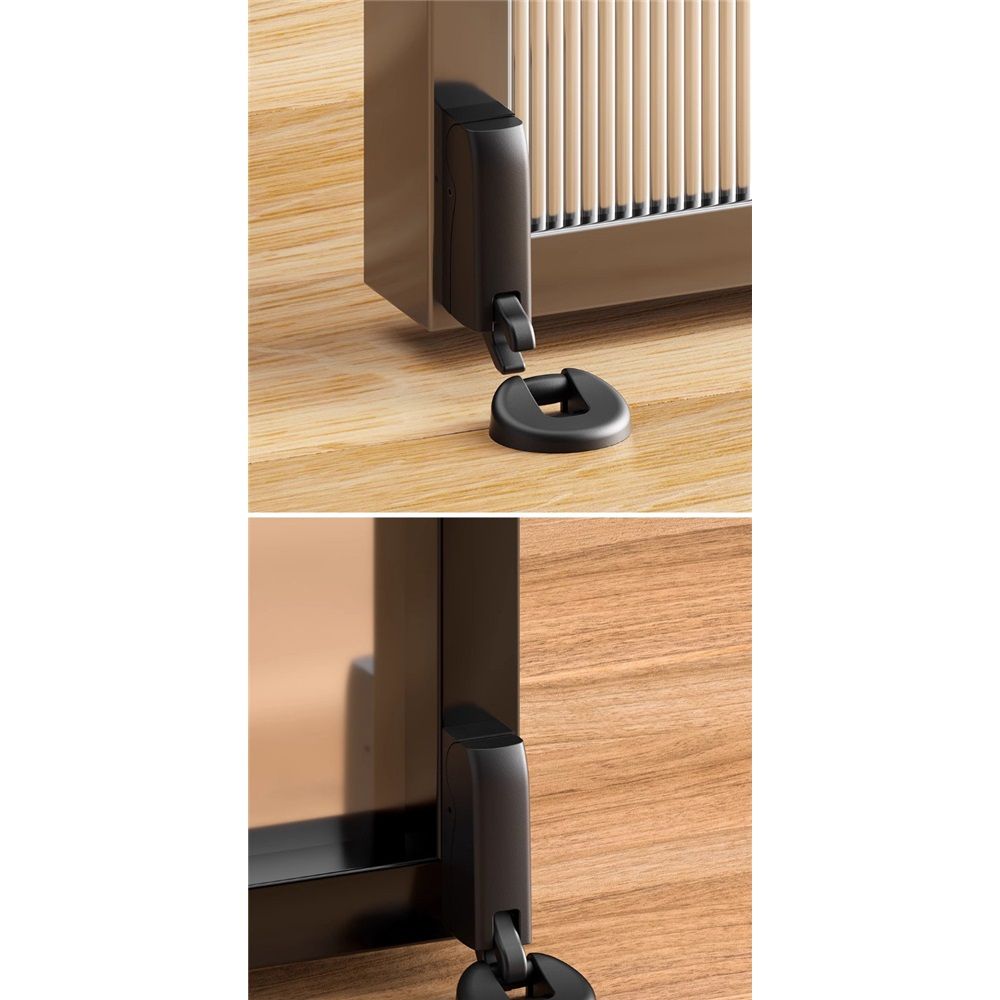 Hydraulic buffer door suction, Adjustable Door Holder, for Door Gaps up to in Height, floor suction, (Black, Hydraulic suction)