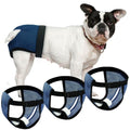 3Pcs  Dog Pants, Reusable Breathable Mesh Female Dog Diapers, Sanitary Pads, Adjustable Sanitary Briefs, Protective Trousers, Underwear for Female Dog in Heat（S navy blue）