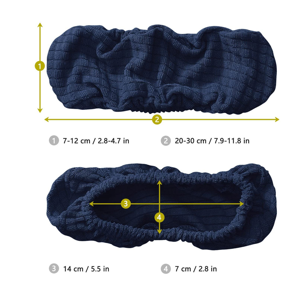 4 pieces of office chair gloves, waterproof polyester elastic band, computer office chair armrest cushion cover, office chair armrest sliding cover, navy blue