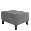 Jacquard Design High Stretch Folding Storage Footstool Protector Rectangle Removable Slipcover (S Light Gray)