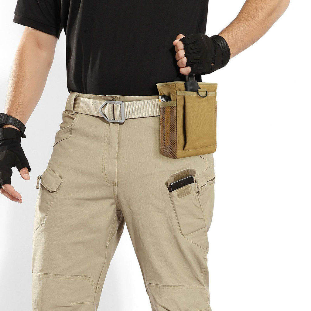 2pcs Outdoor storage bag, multifunctional waist bag, portable tool kit, belt wearing, small storage accessories, hanging bag（khaki）