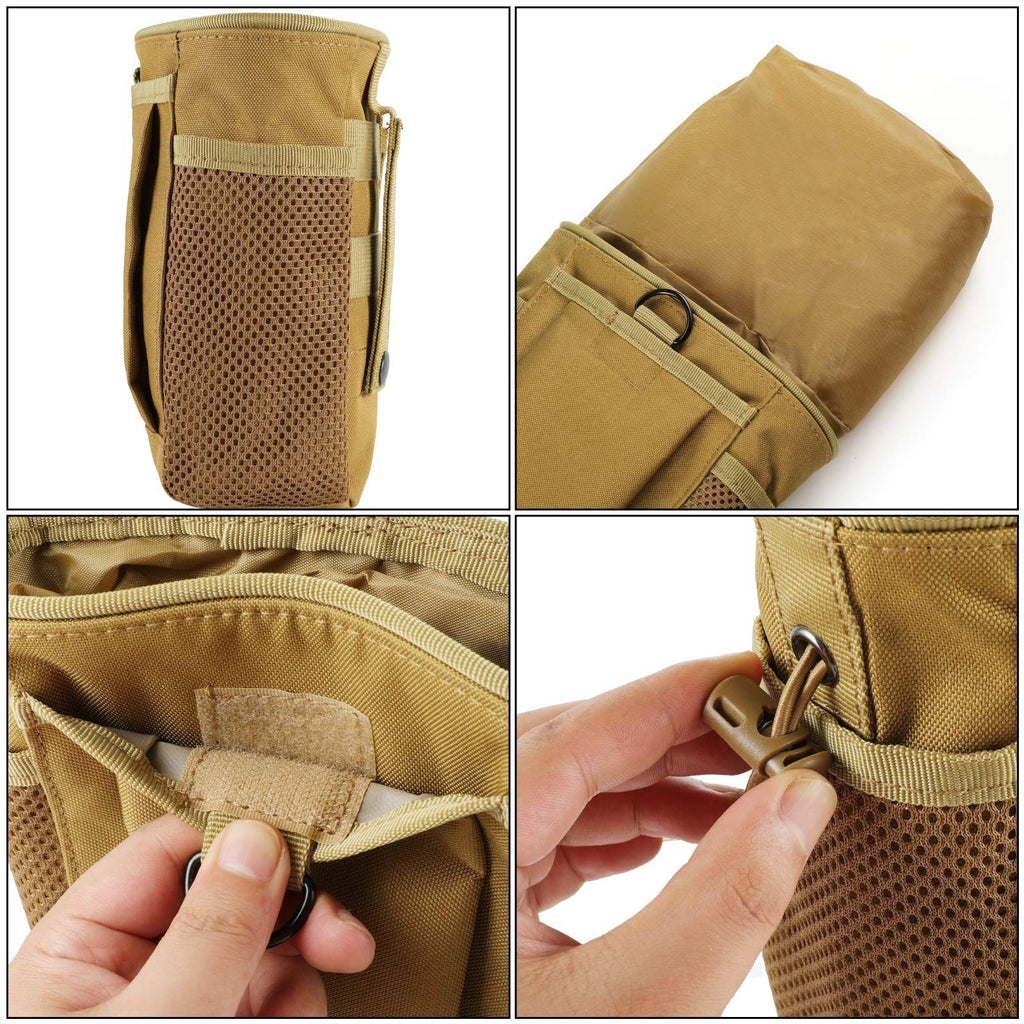 2pcs Outdoor storage bag, multifunctional waist bag, portable tool kit, belt wearing, small storage accessories, hanging bag（khaki）