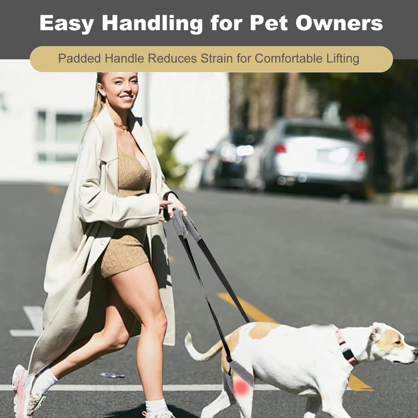 2pcs Sling for Dogs Back Legs Rear Support Harness for Paralyzed or Handicapped Pets Assistance Lift Slings for Hind Leg Mobility Small Dog Handicap Supplies for Joint Injuries and Stability Black