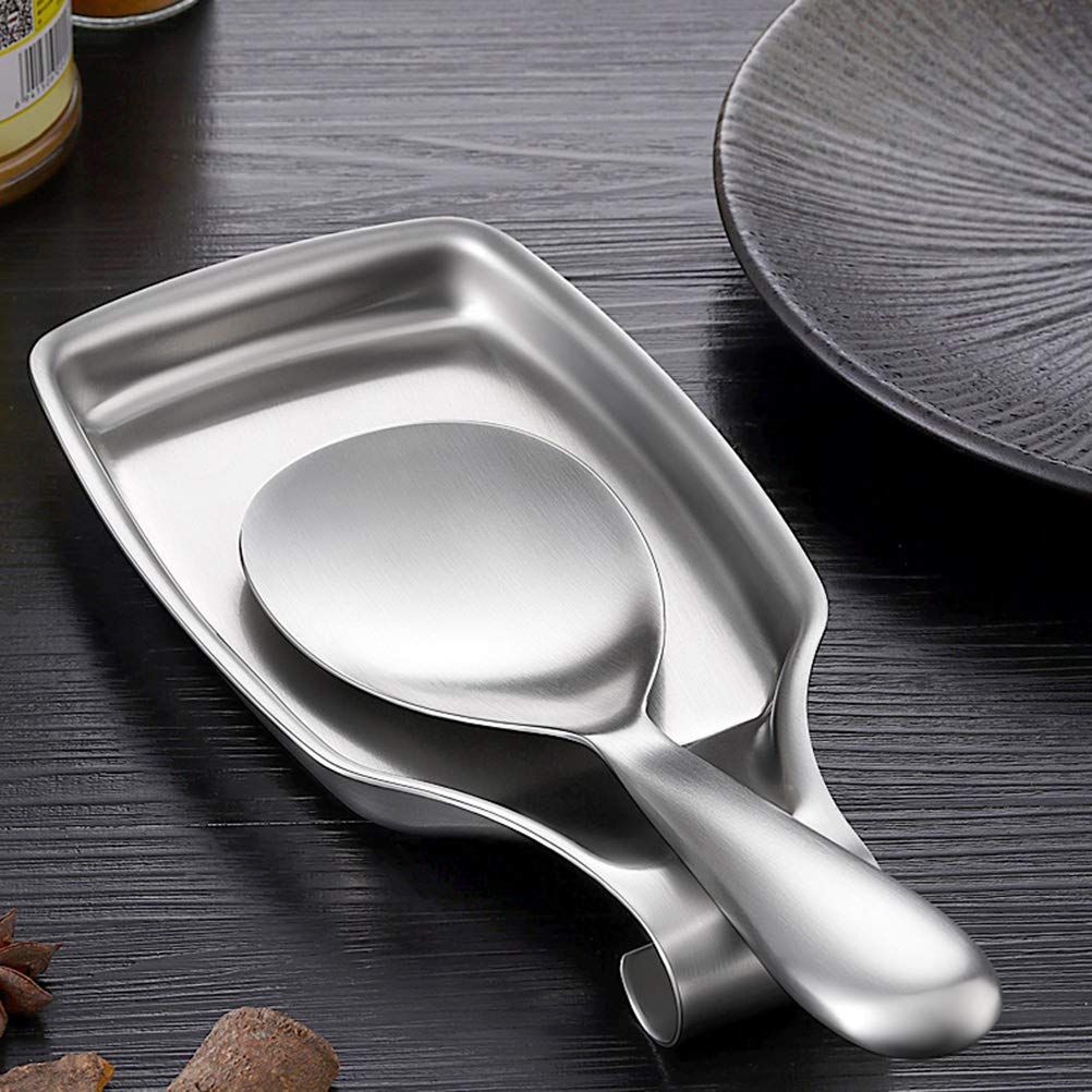 Spoon Rest for Stove Top, Large Stainless Steel Spoon Rest Heavy Duty Holder for Kitchen, Spatula Ladle, Brush and Other Cooking Utensils