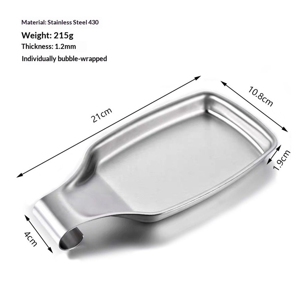 Spoon Rest for Stove Top, Large Stainless Steel Spoon Rest Heavy Duty Holder for Kitchen, Spatula Ladle, Brush and Other Cooking Utensils