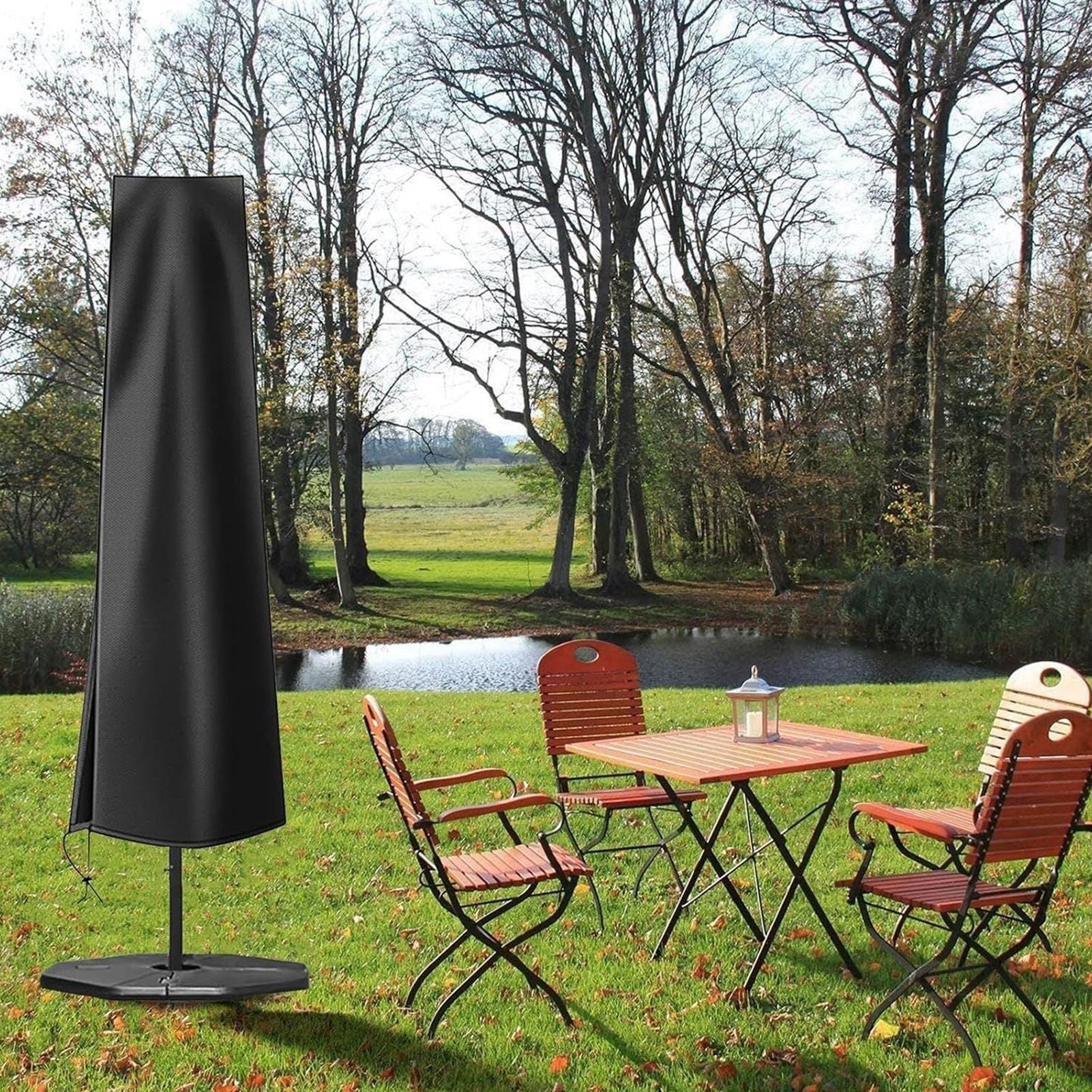Umbrella Cover Patio Umbrella Covers Waterproof with Zip, for 50*65*170cmGarden Outdoor Umbrella (black)